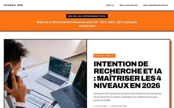 Blog Conseil SEO créé avec ForgR