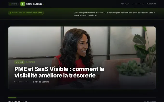 Blog SaaS Visible créé avec ForgR