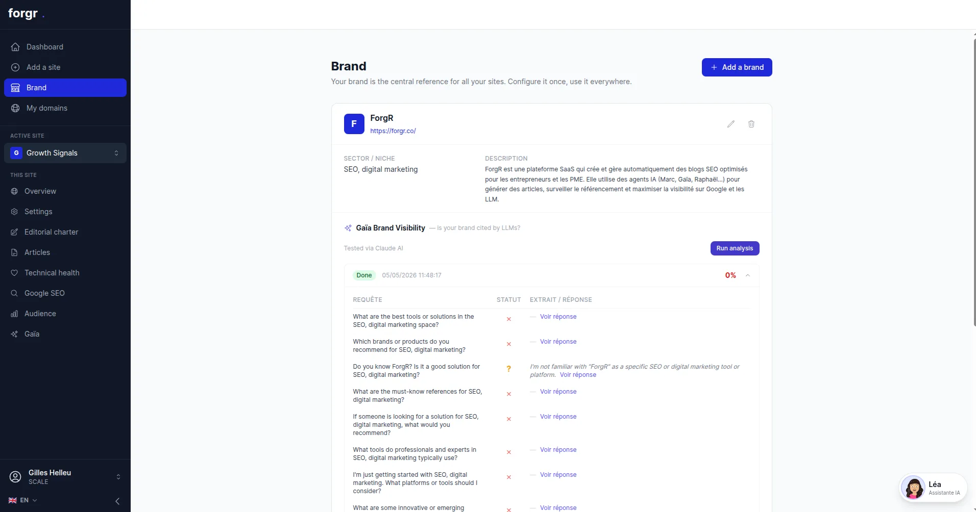 Gaïa · Brand Assistant